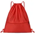 Vibrant red Oxford cloth drawstring backpack with front zipper pocket for gym and sports - Small Size 45*34cm / Red