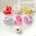 Juego de seis imanes de unicornio de resina de colores para pinzas para el cabello DIY - Juego de Imanes Pony Volador/6 Piezas (Sin Tarjeta)