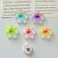 Detail shot of colorful glossy five-petal flower charms with magnet base for DIY crafts - Magnetic Set / Without Header Card / Glossy Sun Flower Magnetic Full Set (Without Card Header)