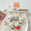 Nahaufnahme von niedlichen Zeichentrick-Hasenfiguren aus Harz für DIY-Bastelarbeiten - Mit Header Karte / Magnetisches Modell / 5 Stück