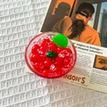 Detailed view of 3D miniature iced fruit fridge magnet with realistic ice cubes - Ice Cold Tomato Glass Bowl