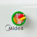 Macro detail of resin dessert bowl refrigerator magnet with skewers - Simulation Dessert Bowl Style / Dark Green