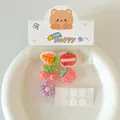 Set of 5 cute resin charms with lace patterns for DIY crafts and shoe accessories - Fridge Magnet Set (Without Card Head) / 5 Pieces / Multicolor