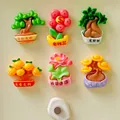 Detailopname van kleurrijke 3D-hars geluksbonsai-bedeltjes met diverse Chinese zegeningen - Magnetisch Type (HD1120) / 6个装(无卡头)