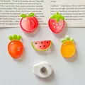 Detailed view of colorful fruit resin charms with magnetic backing for fridge decoration - Magnetic Type (Without Header Card) / Pack of 5 / Luminous Outlined Fruit Magnetic Set