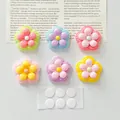 Close-up view of colorful glossy resin flowers with adhesive dots for DIY craft accessories - Plain Patch Set/6 Pcs (No Card)