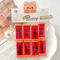 Miniature red scroll resin charms with auspicious Chinese characters for DIY crafts - New Year Couplet Magnetic Set (With Display Card) / Set of 8