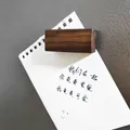 Detailed view of a dark grain solid wood base for minimalist tabletop hydroponic vase - Horizontal Stripe Fridge Magnet