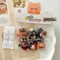 Cute resin coffee cat accessories for DIY hair clips and fridge magnets set. - Residue-free Adhesive / 6个装(带卡头) / Coffee Black Cat