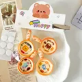 Detailed macro view of cute cartoon frying pan resin accessories for DIY fridge magnets - Light Traceless Set (4 pieces/With Card)