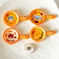 Close-up of cute cartoon frying pan resin fridge magnets with animal designs - Dark Magnetic Set (4 pieces/No Card)