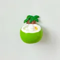 Decorative resin coconut dessert fridge magnet with cute miniature duck floating inside - Coconut Color