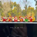 Six cute cartoon God of Wealth figurines for car interior dashboard decoration - 6-Piece Fortune Set (6 Caishen)