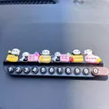 Detail view of panda temporary parking card with 11 adjustable digits for car dash. - Patch Type Set of 6 Blessing Pandas / Black