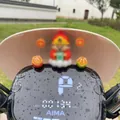 Cute orange-shaped dashboard ornaments installed on an electric scooter - Big God Of Wealth With 2 Oranges