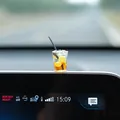 Miniature iced tea cup car ornament on dashboard screen for car interior decoration - Lemon Tea