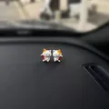 Pair of cute miniature Maneki-neko lucky cat ornaments for car dashboard display - Fortune Lucky Cat - 2 Pieces