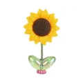 Décoration de tournesol mignonne pour tableau de bord de voiture avec ressort vert - Tournesol Tremblant avec Feuilles Colorées / 1 Pièce