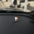 Cute miniature white Maneki-neko lucky cat figurine for car dashboard interior decoration - Fortune Lucky Cat - 1 Piece