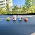 Creative lucky cat car dashboard ornament set with two cats and two mini oranges - 2 Lucky Cats and 2 Oranges Set