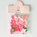 Vista detallada de imanes de resina 3D de flores de durazno en empaque rosa - Estilo Magnético Flor de Melocotón (Con Cabecera) / Juego de 8 / Rosa