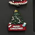Imán de resina para nevera con diseño de árbol de Navidad 3D y mensaje festivo - Árbol de Navidad con Texto en Inglés / Con Imán