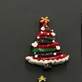 Decoración magnética de resina 3D con forma de árbol de Navidad en colores rojo y verde - Árbol de Navidad Rojo y Verde / Con Imán