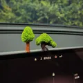 Miniature simulation bonsai trees for car dashboard decoration in a healing green style. - Fortune Tree And Wishing Tree (Set)