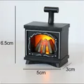 Aimant de réfrigérateur de cheminée vintage miniature avec feu LED, taille 6,5x5x3cm - Aimant Frigo Cheminée Noire Rétro