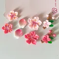 Set de imanes 3D de flores de durazno y ramas para decoración del hogar y refrigerador - Estilo Adhesivo sin Rastro Flor de Melocotón / Rosa