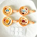 Set of 4 cute cartoon frying pan resin accessories with animal patterns and adhesive dots - Light Traceless Set (4 pieces/No Card)