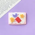 Macro view of cute simulated star moon cream biscuit resin flatback DIY accessory - 4.3cm * 3.0cm / Pink
