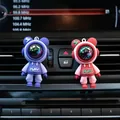 Lindos adornos de aromaterapia para coche de astronauta en colores rojo y púrpura - Conjunto Oso Rayo Púrpura y Rojo / Con Pastilla de Aromaterapia