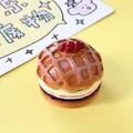Macro view of miniature strawberry waffle toy model with realistic cream textures - Burger Cake
