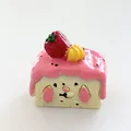 Miniature strawberry cream cake model with cartoon face for DIY food play accessory - Strawberry Cake