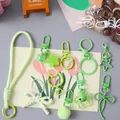 Assorted green cute DIY keychain accessories featuring star and flower charms for school bags - Colorful Bag Pendant / 10 Pieces/Pack / Green