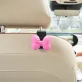 Charming pink bow-shaped car seat back hook organizer for elegant interior car storage - Rose Red Bowknot (Black Hook)