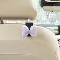 Cute purple bow car seat back hook for multifunctional interior storage and decoration - Light Purple Bowknot (Black Hook)