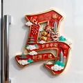 Calamita da frigo cinese in metallo cognome Ma con motivi a rilievo festivi - Cavallo
