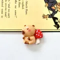 Detailed macro view of cute resin capybara with mushroom charm for DIY craft accessories - Mushroom Capybara 1