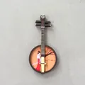 Traditioneller chinesischer Kühlschrankmagnet aus Holz mit eleganter Damenillustration - Zhongruan