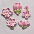 Kreative rosa Blumen-Kühlschrankmagnete mit zarten Pfirsichblüten-Designs in verschiedenen Formen - Große Sakura / 5 Stück