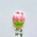 Pink peach blossom bud fridge magnet, creative floral magnetic sticker for whiteboards - Flower Bud / 4.5x5.8cm