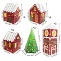 Set scatole regalo natalizie in cartone con casa di pan di zenzero e campanile - 24 Pezzi/Set