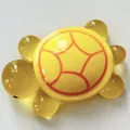 Macro view of a large luminous yellow resin turtle ornament with detailed orange shell patterns - 8.4cm*5.5cm / Large Yellow Turtle