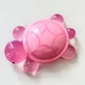 Top view of a pink luminous resin sea turtle ornament on white background - 8.4cm*5.5cm / Large Deep Pink Turtle