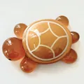 Macro view of a large translucent amber resin turtle ornament with golden shell patterns - 8.4cm*5.5cm / Large Coffee Turtle