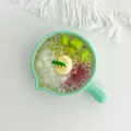 Magnete da frigo in resina 3D a forma di ciotola di rinfrescante dessert di gelatina - Gelatina di Latte di Cocco