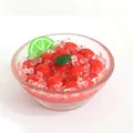 Calamita da frigo 3D in resina con gelatina di ghiaccio rossa e decorazione al lime - Ciliegia Ghiacciata