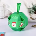 Elegante caja de regalo de Navidad verde para dulces con Papá Noel y reno, modelo SKU - Verde (S510) / 8x8x8cm